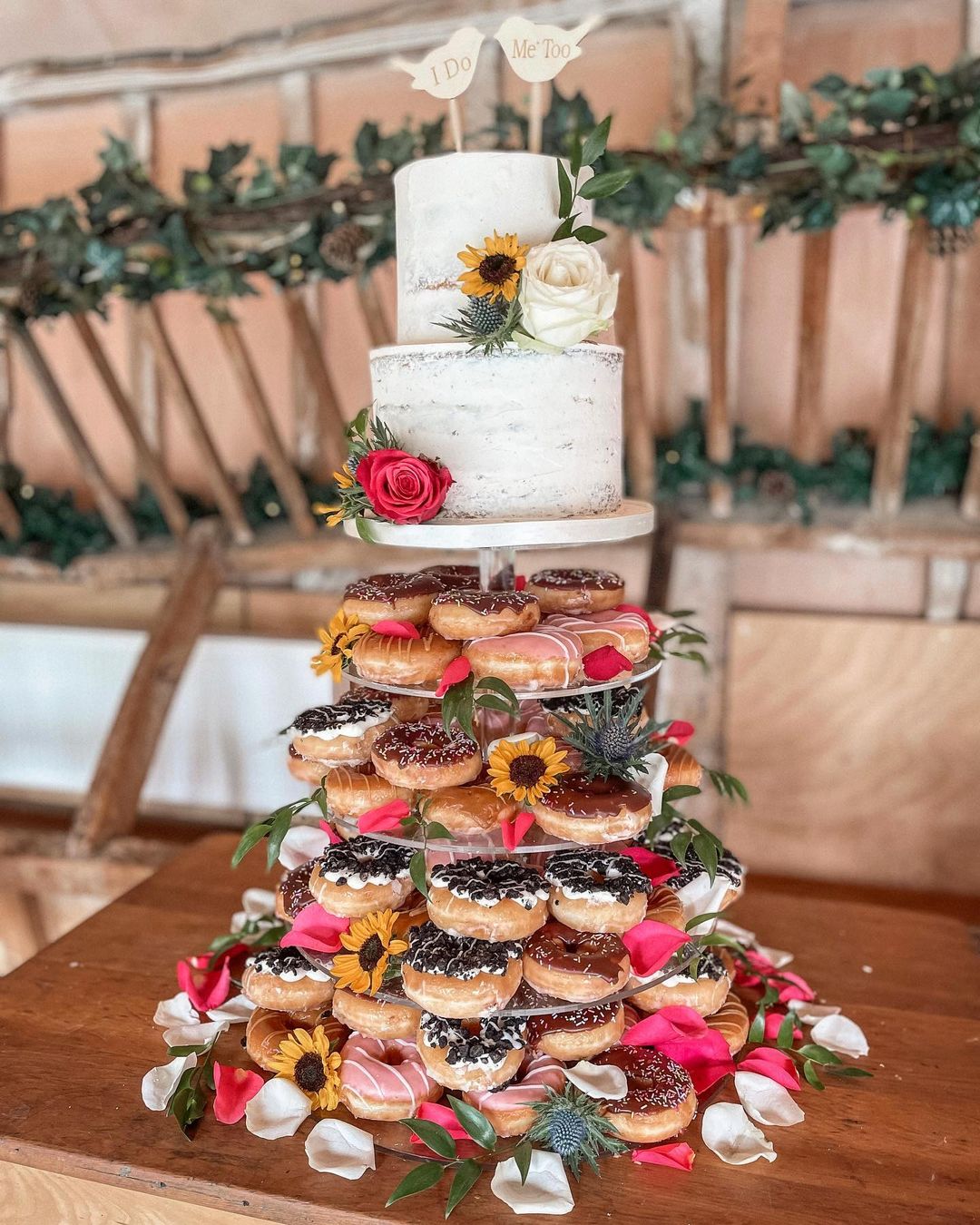 donut wedding cake_two tier small wedding cake via theprettycakecompany