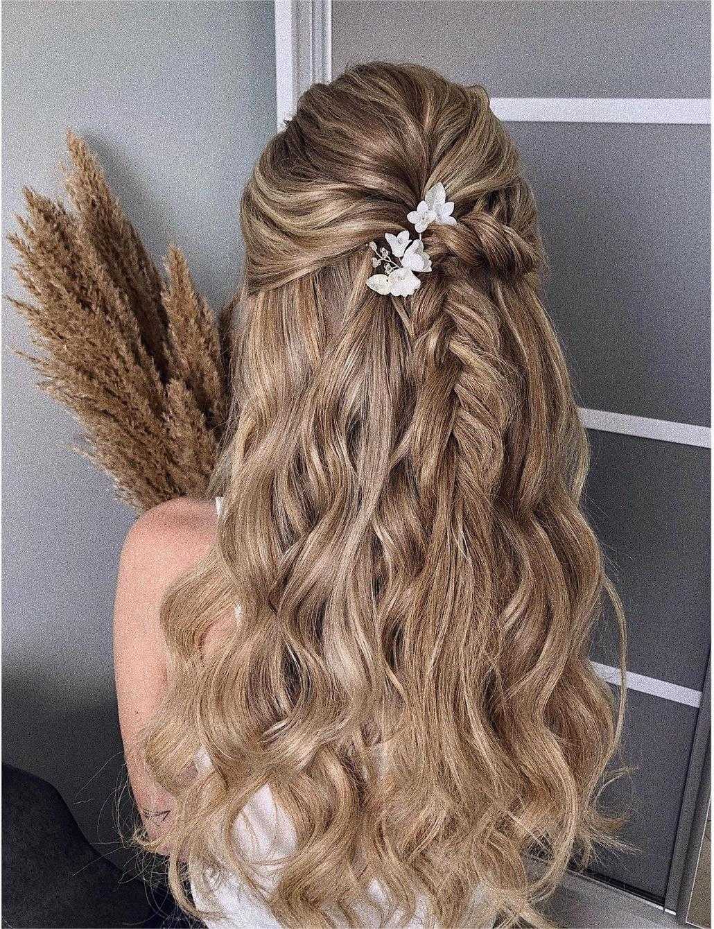 half up half down hairstyle with fishtail braided via zhanna_syniavska