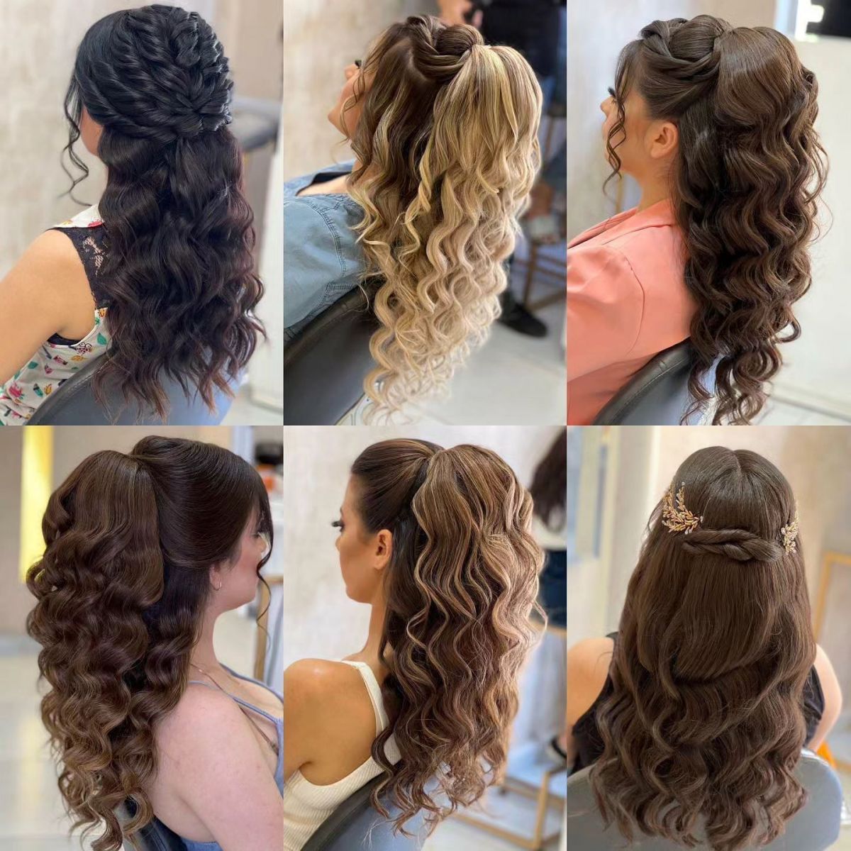long half up wavy quinceanera hairstyles via crowngirls_only_syria