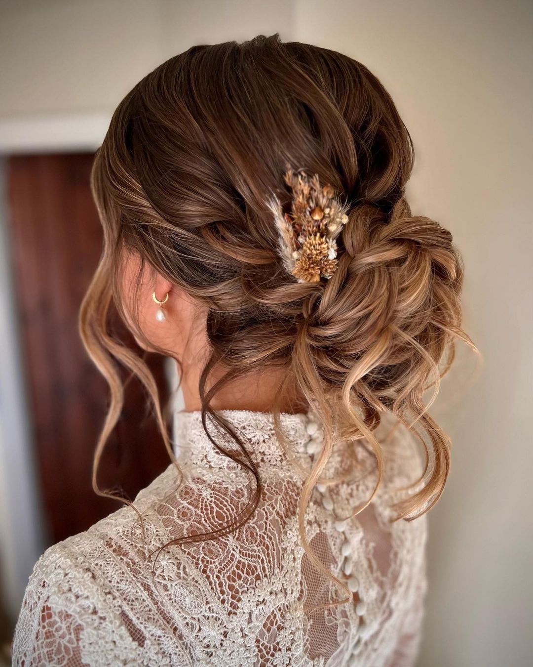 messy fall bridesmaid updo via lisamariehair