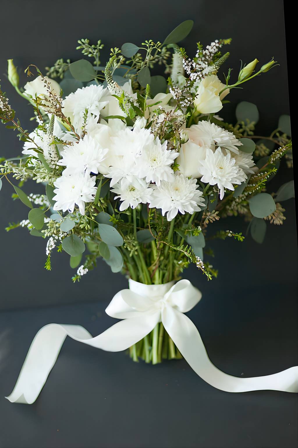 rustic white wildflowers wedding bouquet