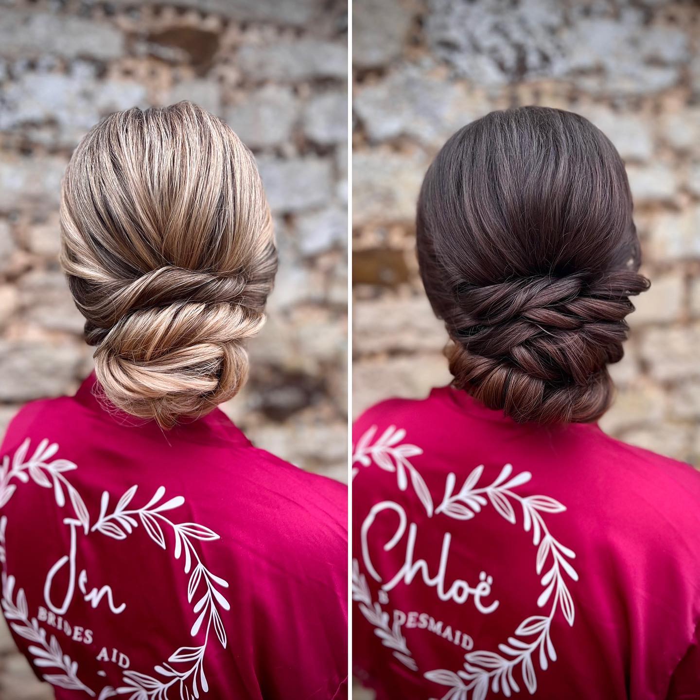 twisted bridesmaid updos via lisamariehair