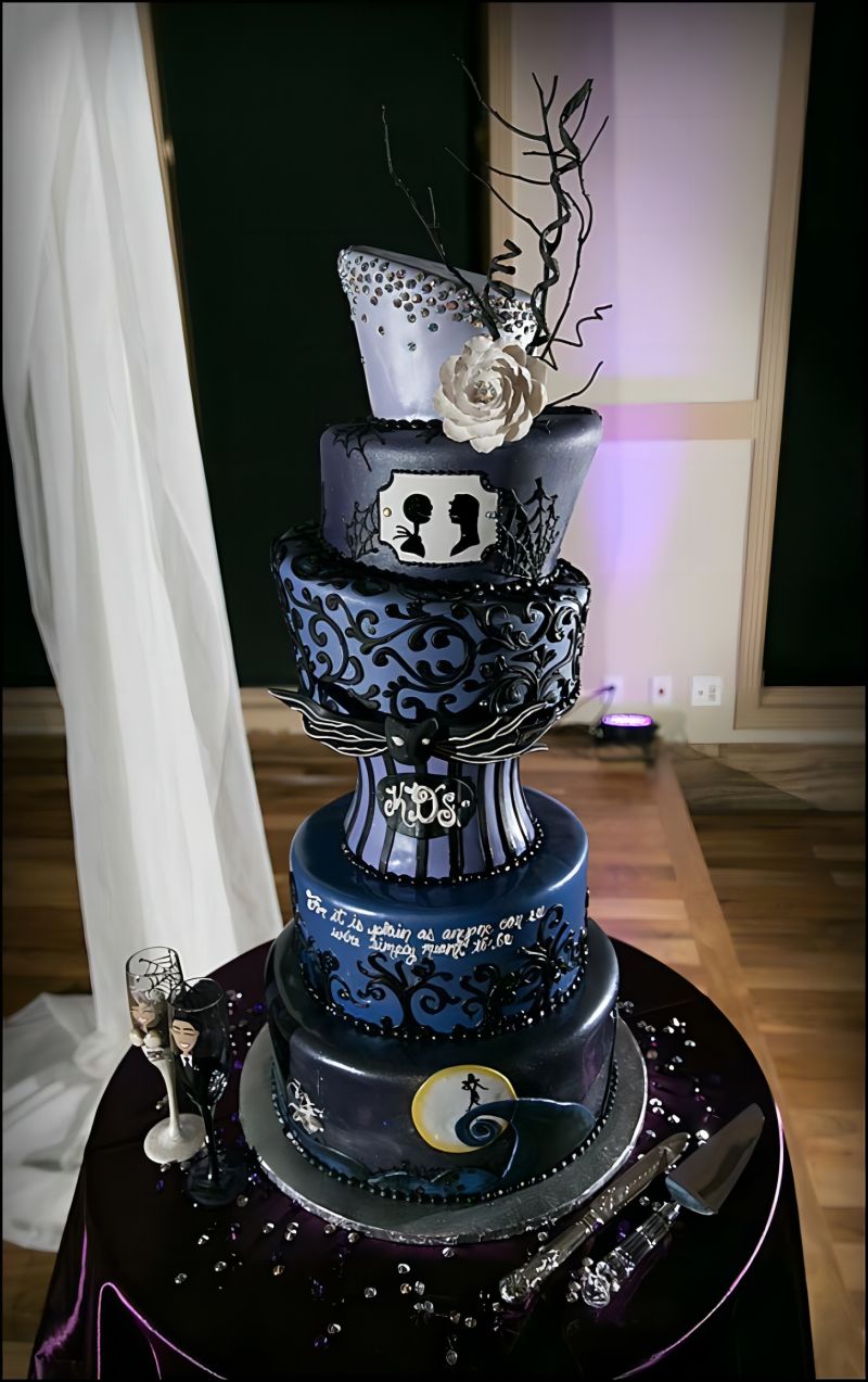 Nightmare Before Christmas Wedding Cake