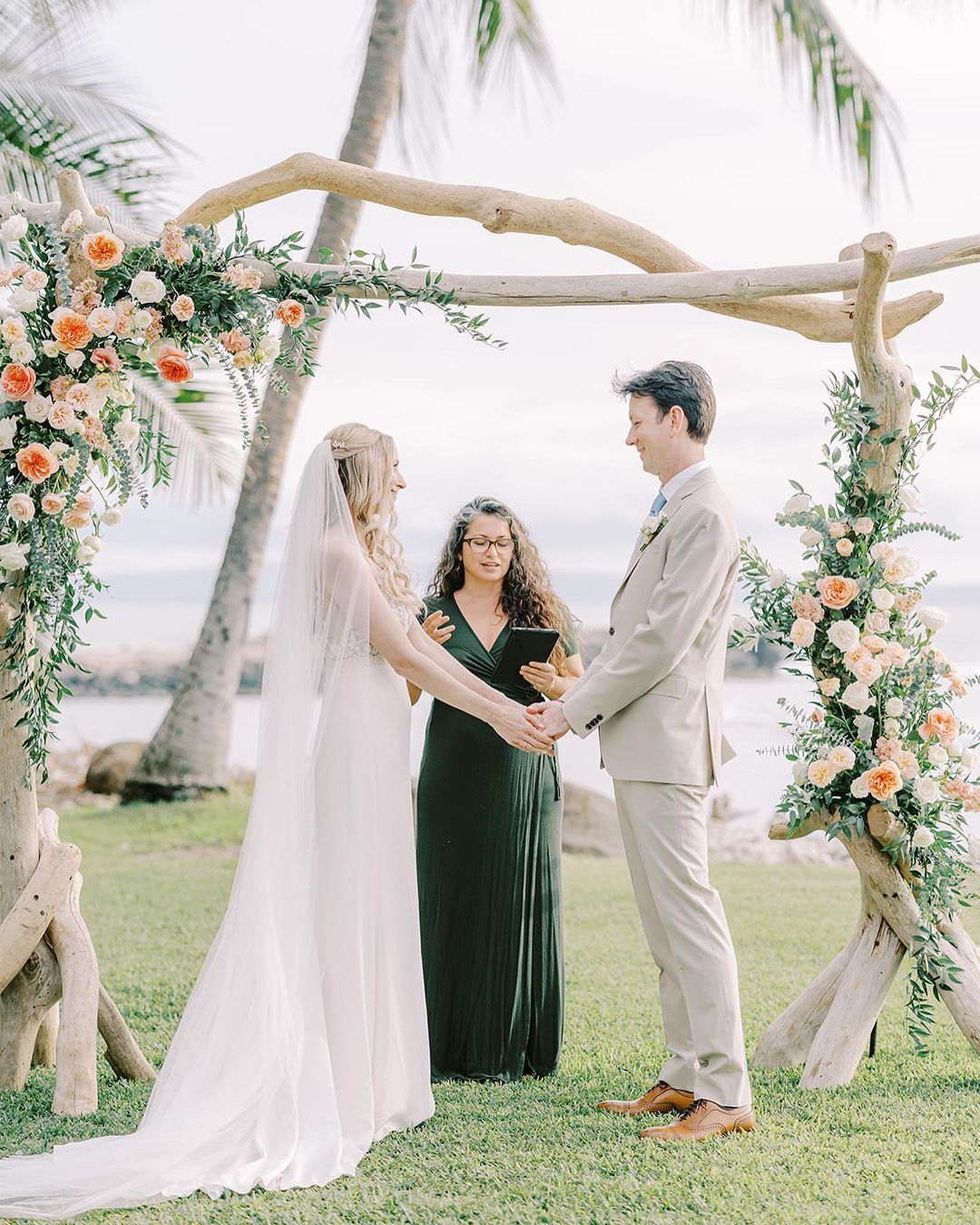 beach rustic wood wedding arch via whiteorchidwedding