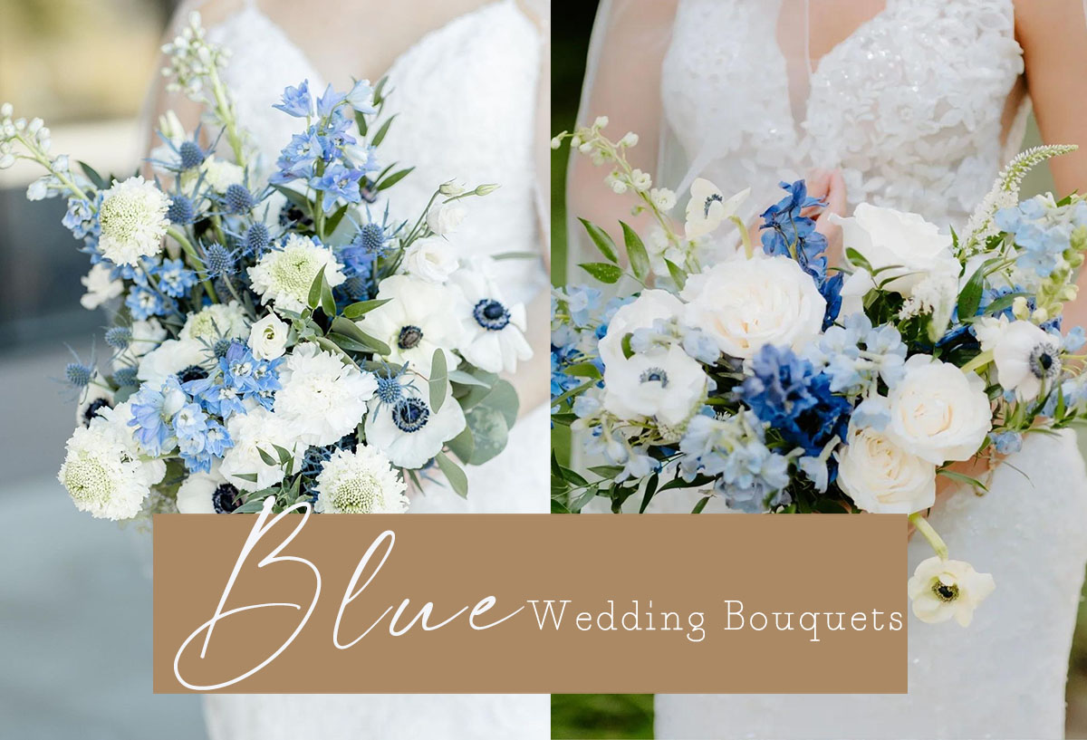 blue wedding bouquets