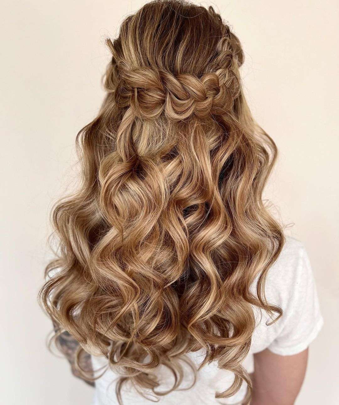 classic braided half up half down hairstyle via shannonsarabridalhair