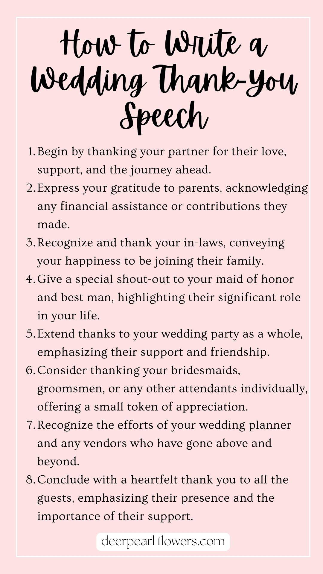 how to write wedding thank You speech