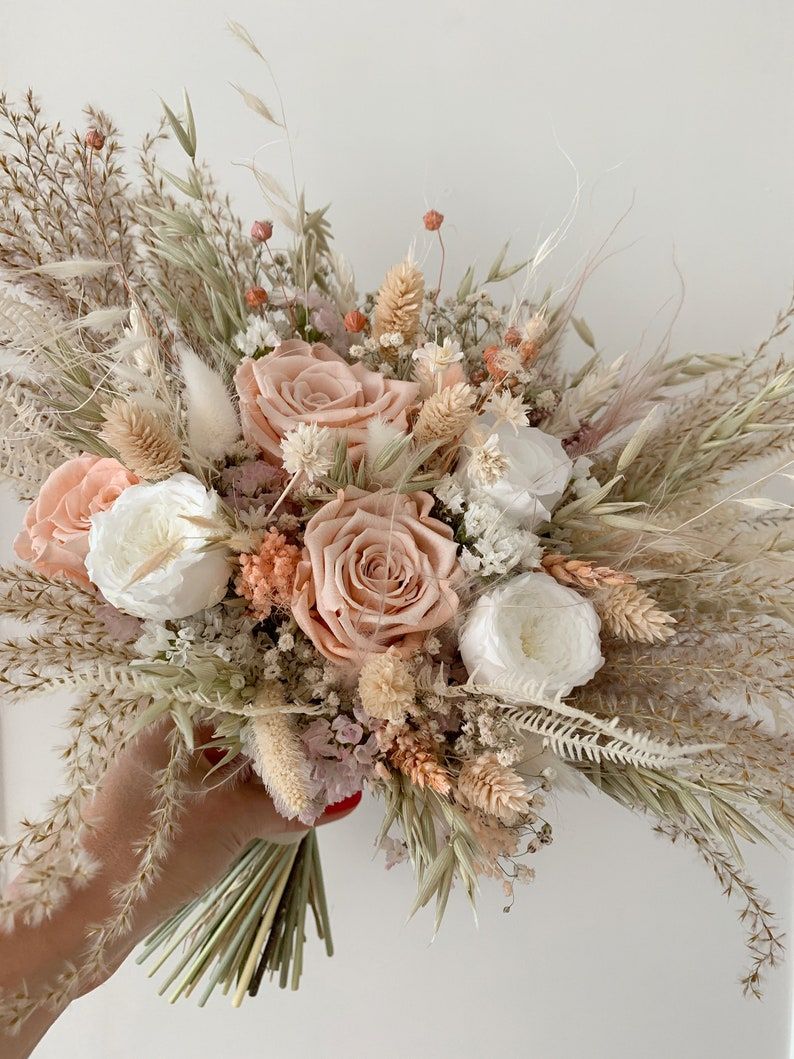 Rustic Peach Wedding Bouquet