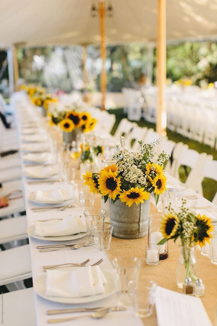 Rustic Sunflower Wedding Centerpieces