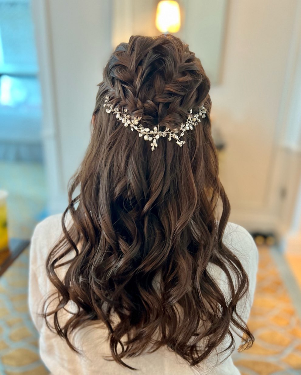 double braided half up half down long hairstyle for birthday via joyceler_makeupartist
