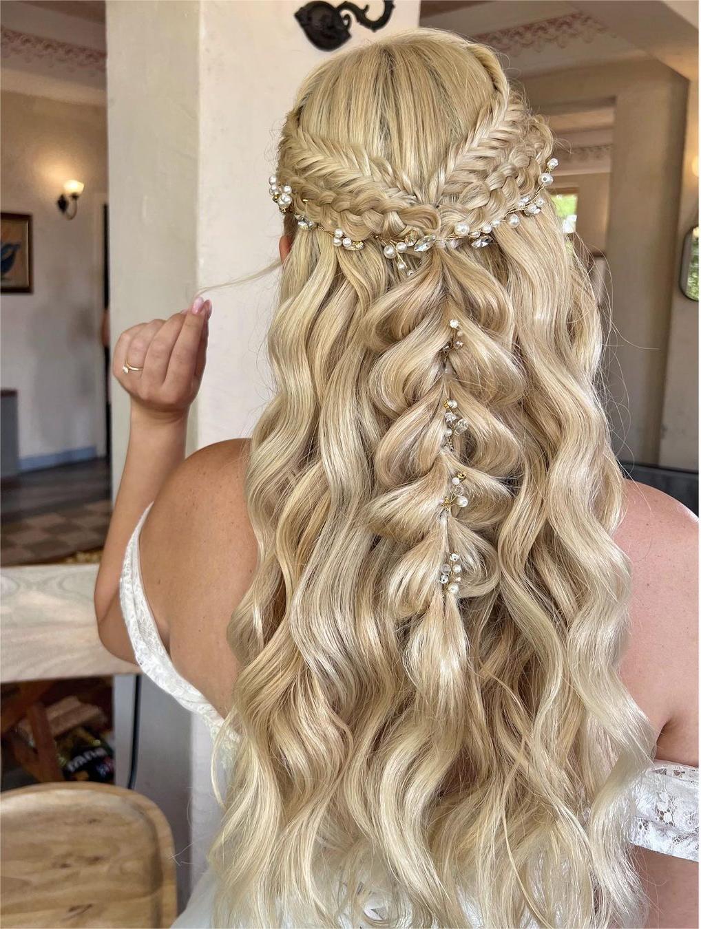 french fishtail braid half up half down birthday hairstyle via zhanna_syniavska