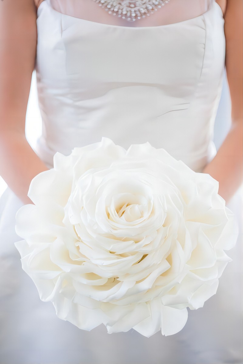 one large rose wedding bouquet