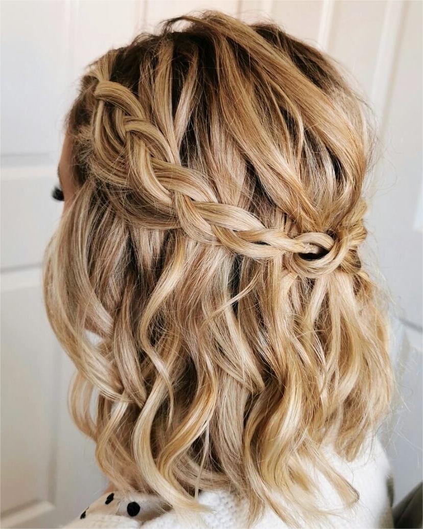 waterfall braided short bridesmaid hairstyle via hair.so.boho