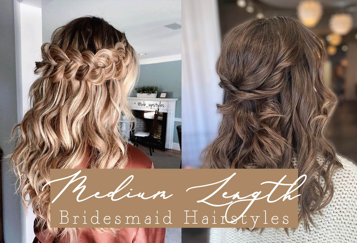 bridesmaid #hair #medium #length Hairstyles for medium length hair. Women's  hair, easy hairstyl… | Short wavy hair, Bridesmaid hair long, Medium length  hair styles