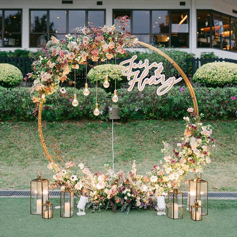Gold Double Layer Circle Wedding Backdrop