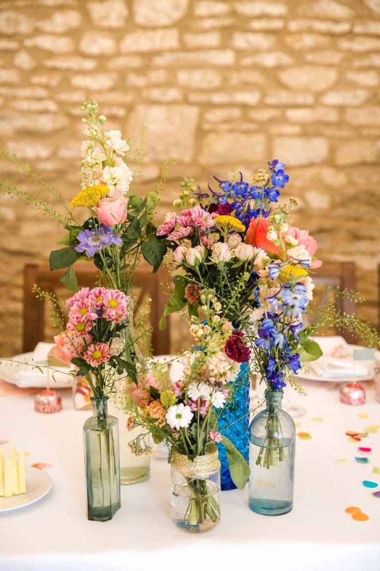 Rustic wildflower wedding centerpiece idea