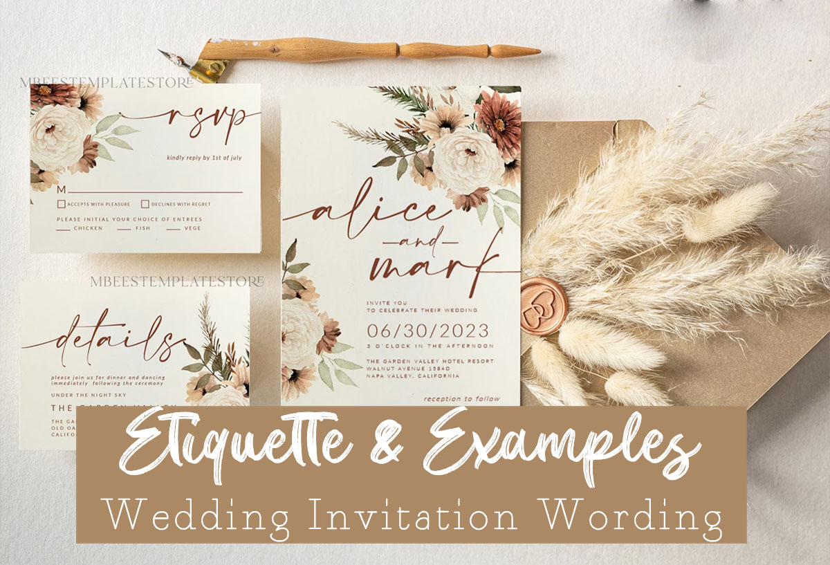 2023 wedding invitation wording, etiquette & examples