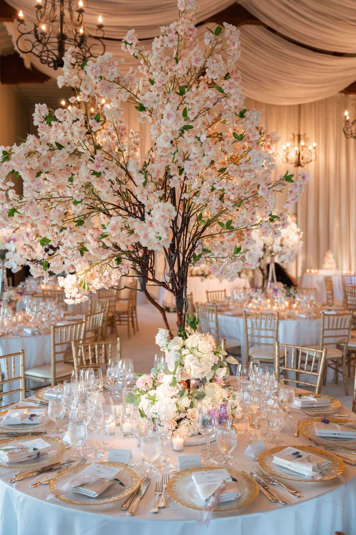 artificial cherry blossoms flower tree wedding centerpiece for round table