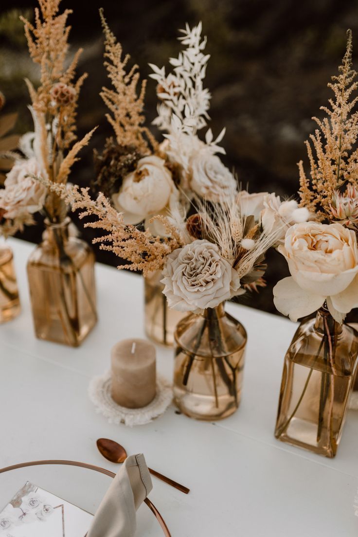 diy bohemian wedding centerpiece