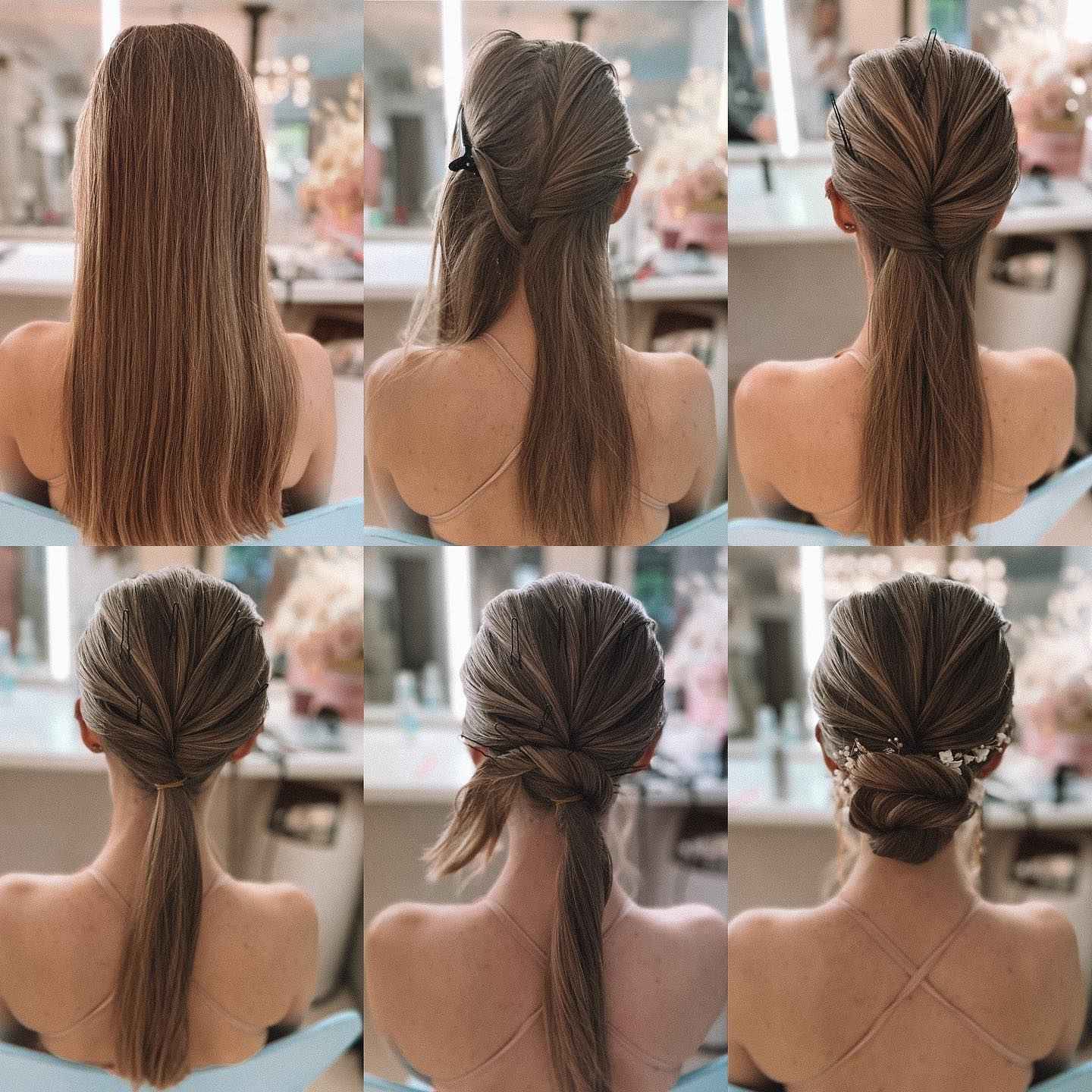 messy twisted low bun updo wedding hairstyle via jeny.stylist