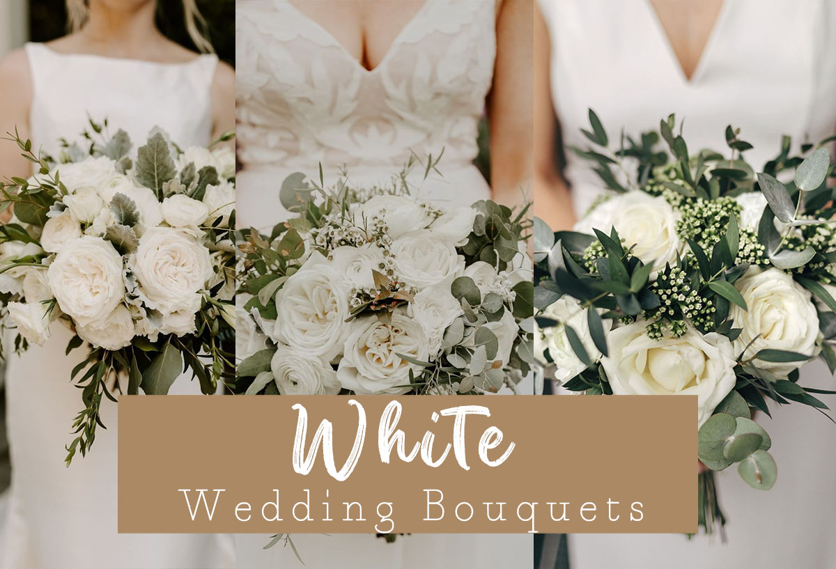 white wedding bouquets