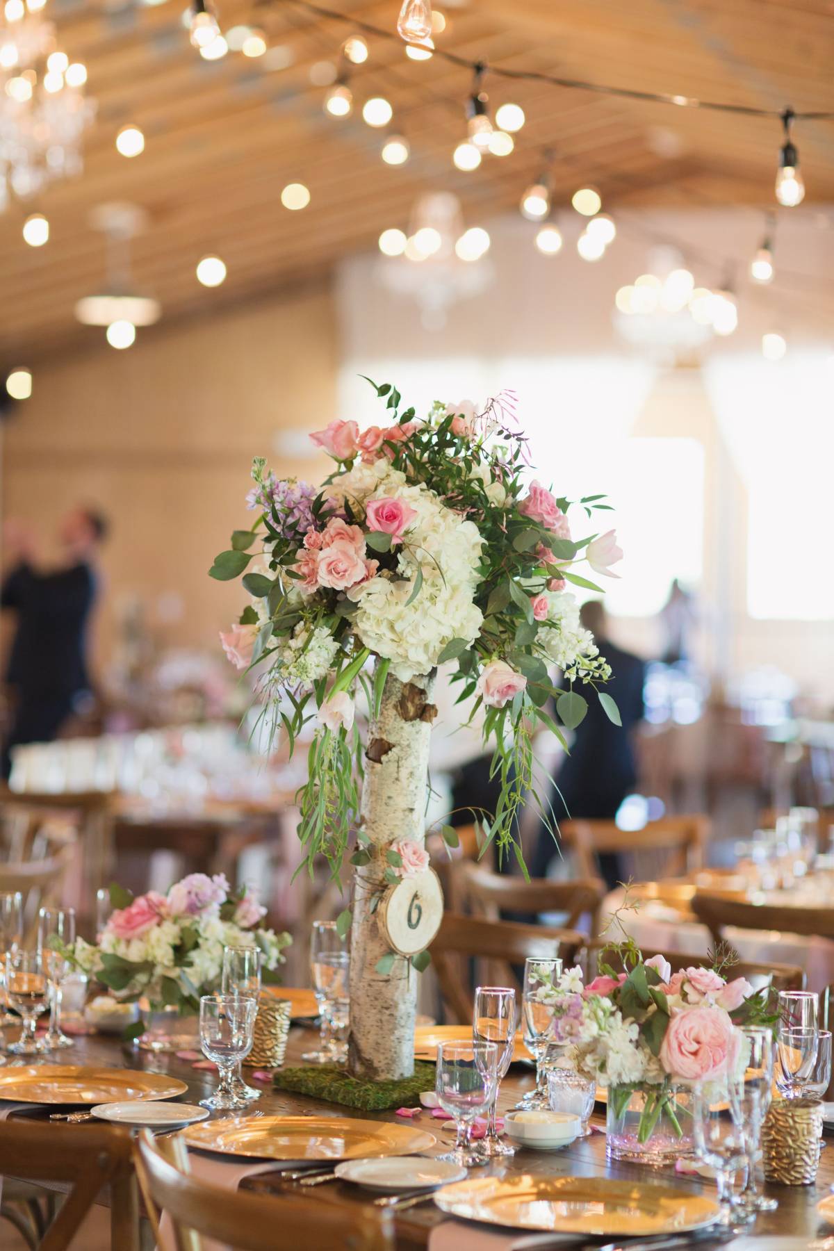 Birch Branch and Hydrangea Wedding Centerpiece