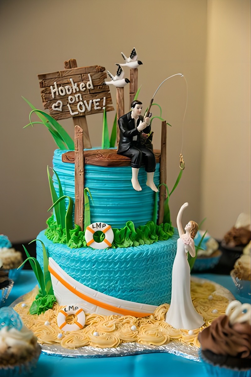 fishing grooms cake