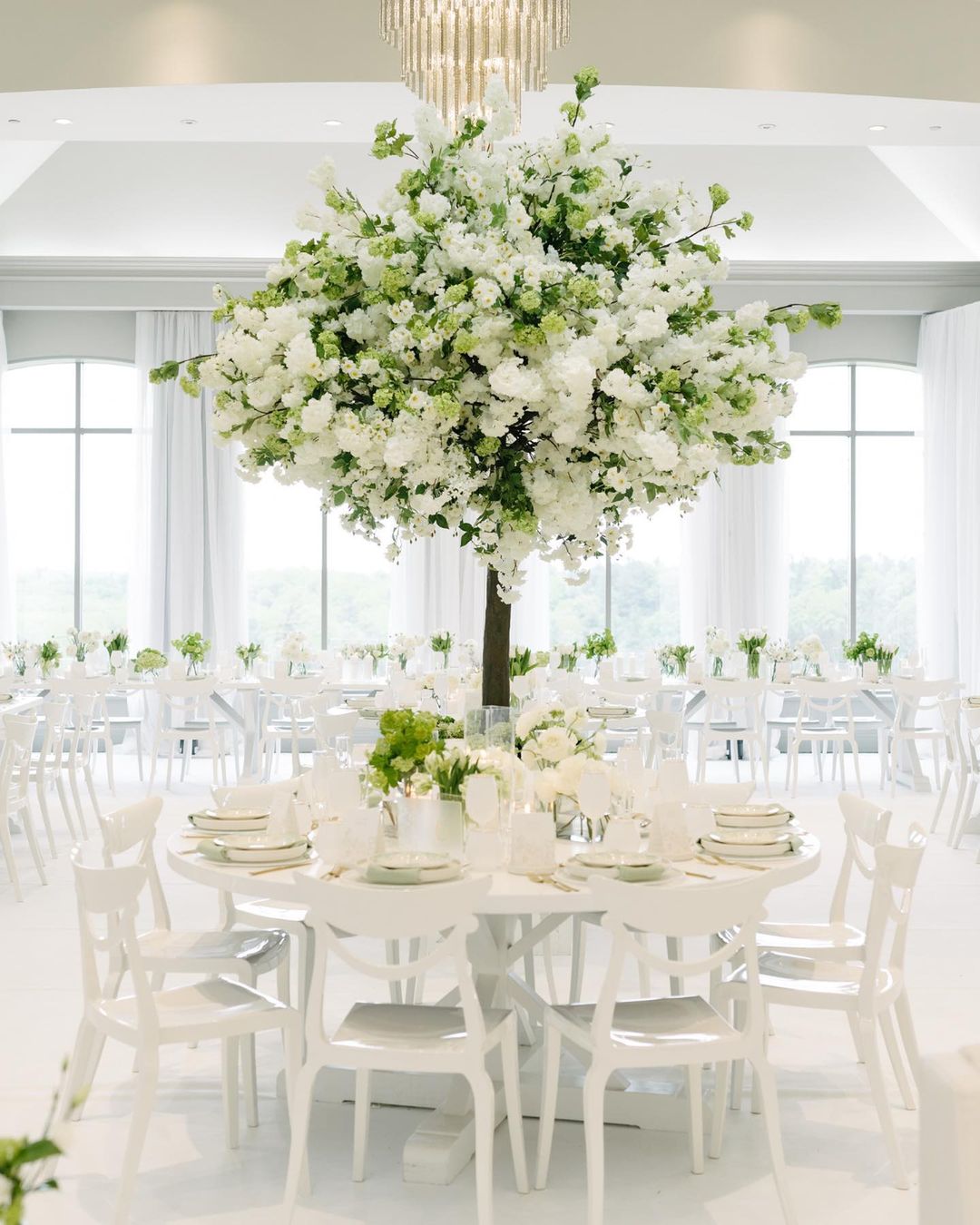 tall artificial cherry blossoms flower tree wedding centerpiece