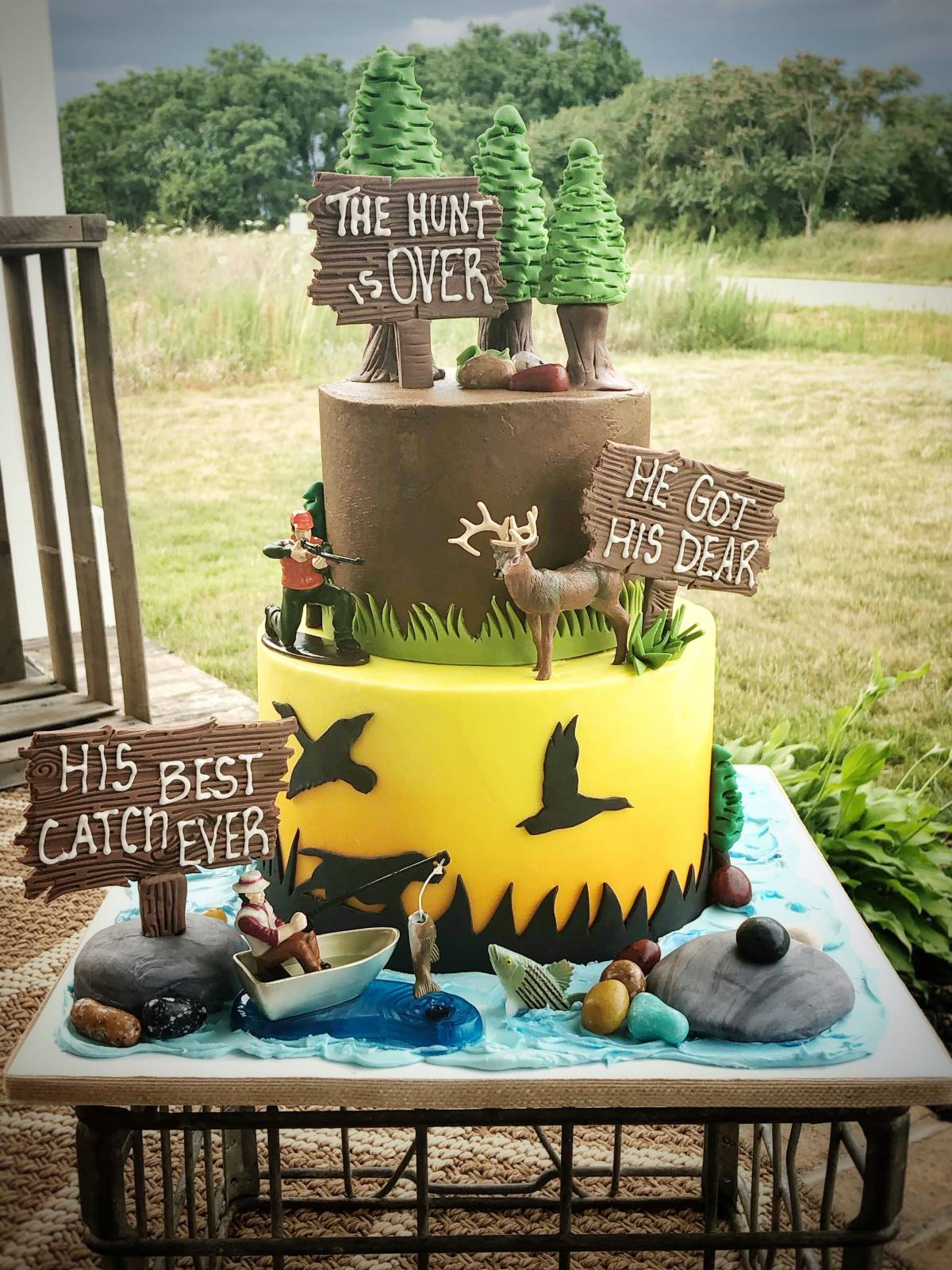 the hunt is over grooms cake