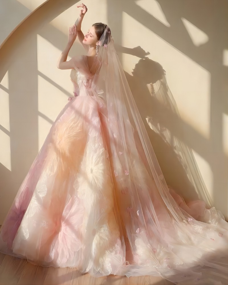 Pastel Rainbow Wedding Dress