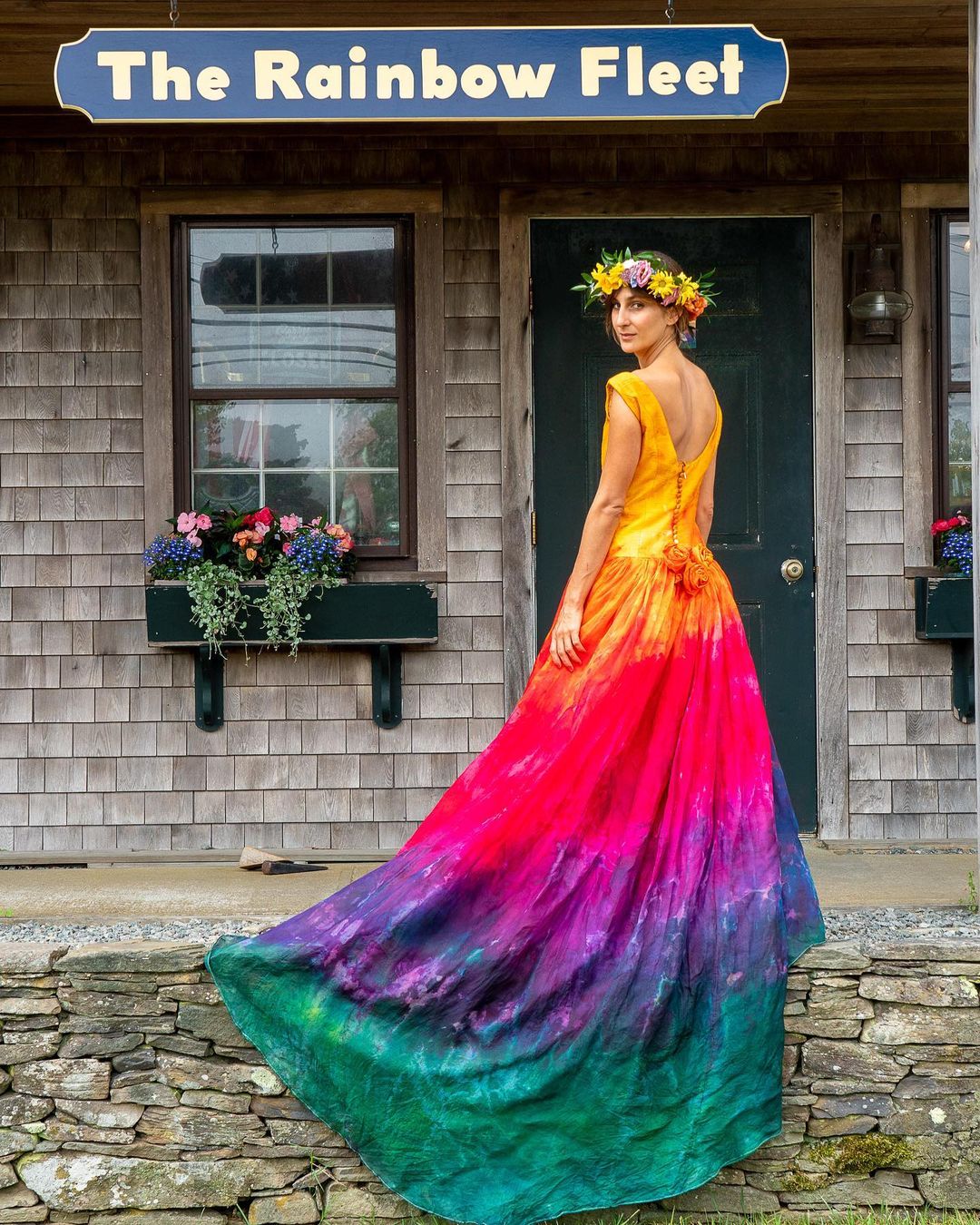 Rainbow Dip Dye Wedding Dress via therainbowfleet