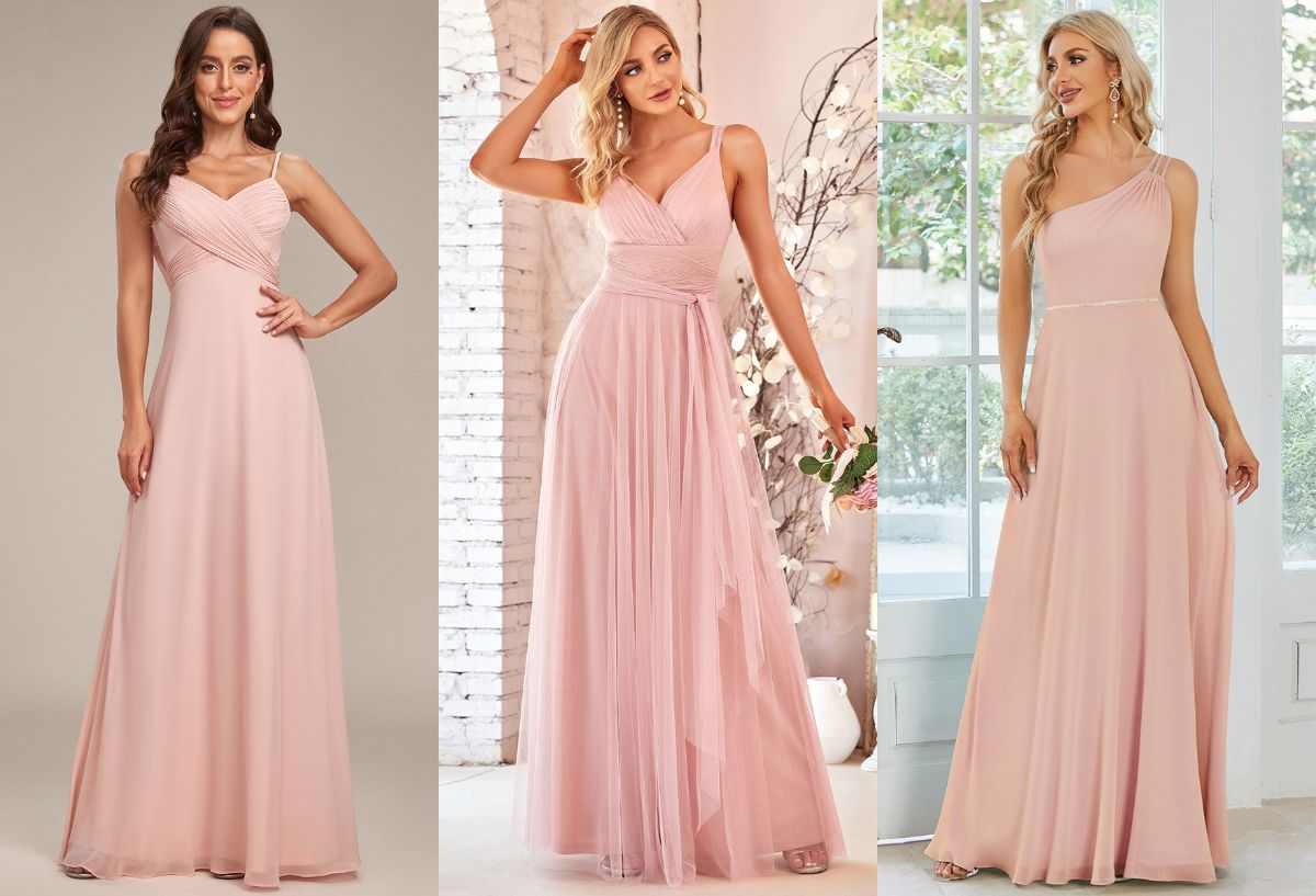 blush pink bridesmaid dresses