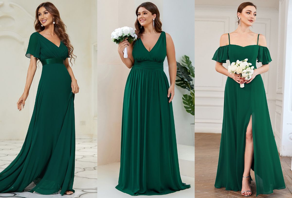deep emerald green bridesmaid dresses