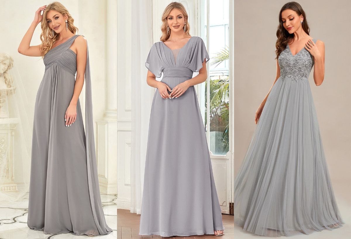 grey bridesmaid dresses