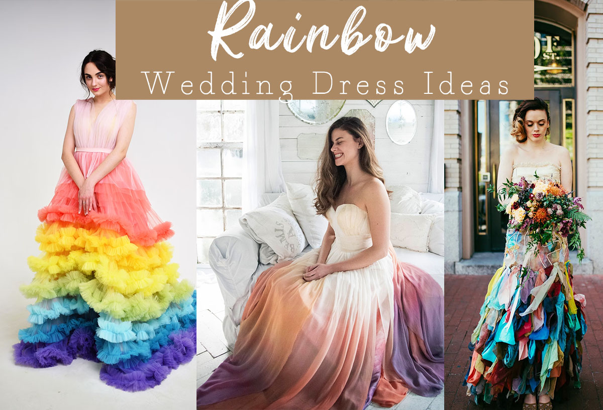 rainbow wedding dresses