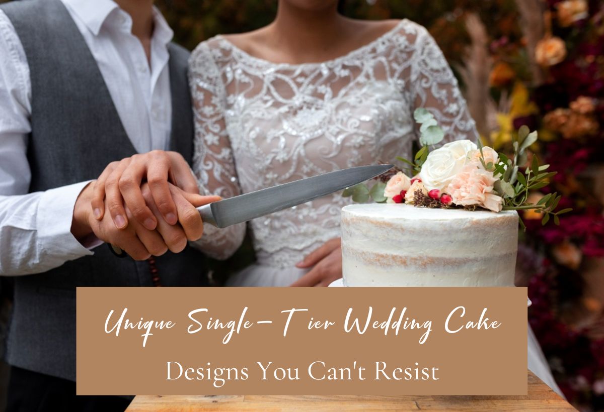 Unique Single-Tier Wedding Cake